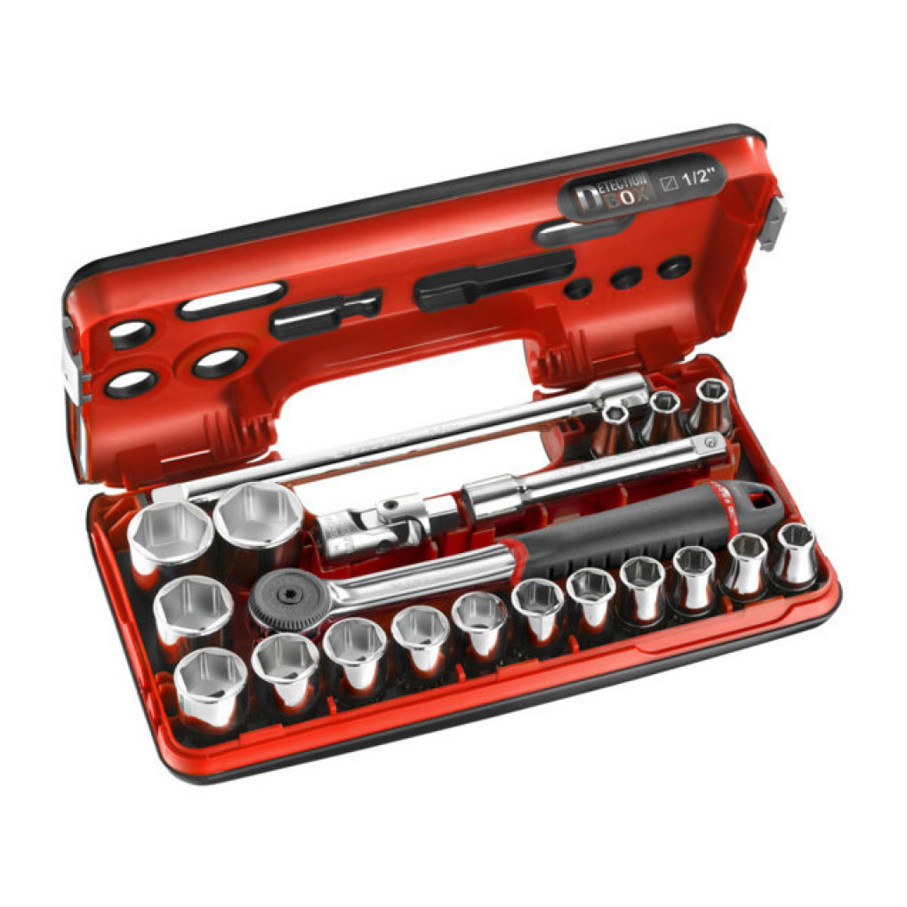Coffret douilles 1/2" 6 pans métriques - 21 pièces FACOM S.161DBOX1PB
