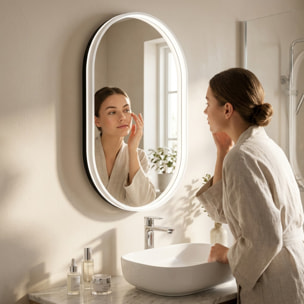 Miroir LED ovale 54 x 94 cm avec capteur tactile et mémoire des réglages SAT Fusion (SATZFULED5494)