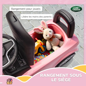 Porteur enfant voiture licence Land Rover Discovery Sport effets sonores rose