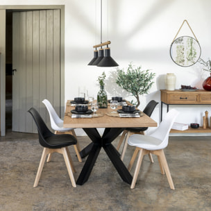 Table à manger extensible "Olaf" métal et bois L180-220cm