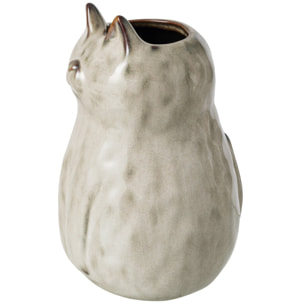 J-Line Vase chat - porcelaine - gris vert - large