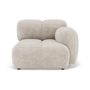 Grace - module d'assise droit en velours texturé - Beige
