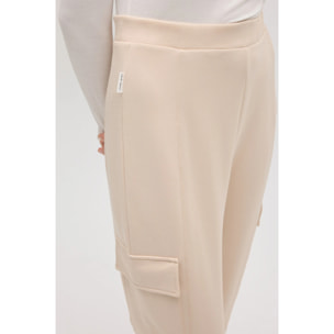 Pantaloni cargo fluidi color avorio