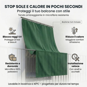 Tenda da sole a caduta impermeabile per esterno con occhielli, telo parasole resistente ai raggi UV e intemperie, protegge da luce e calore, aumenta privacy su balcone e terrazzo, facile da installare, tessuto in poliestere durevole e lavabile