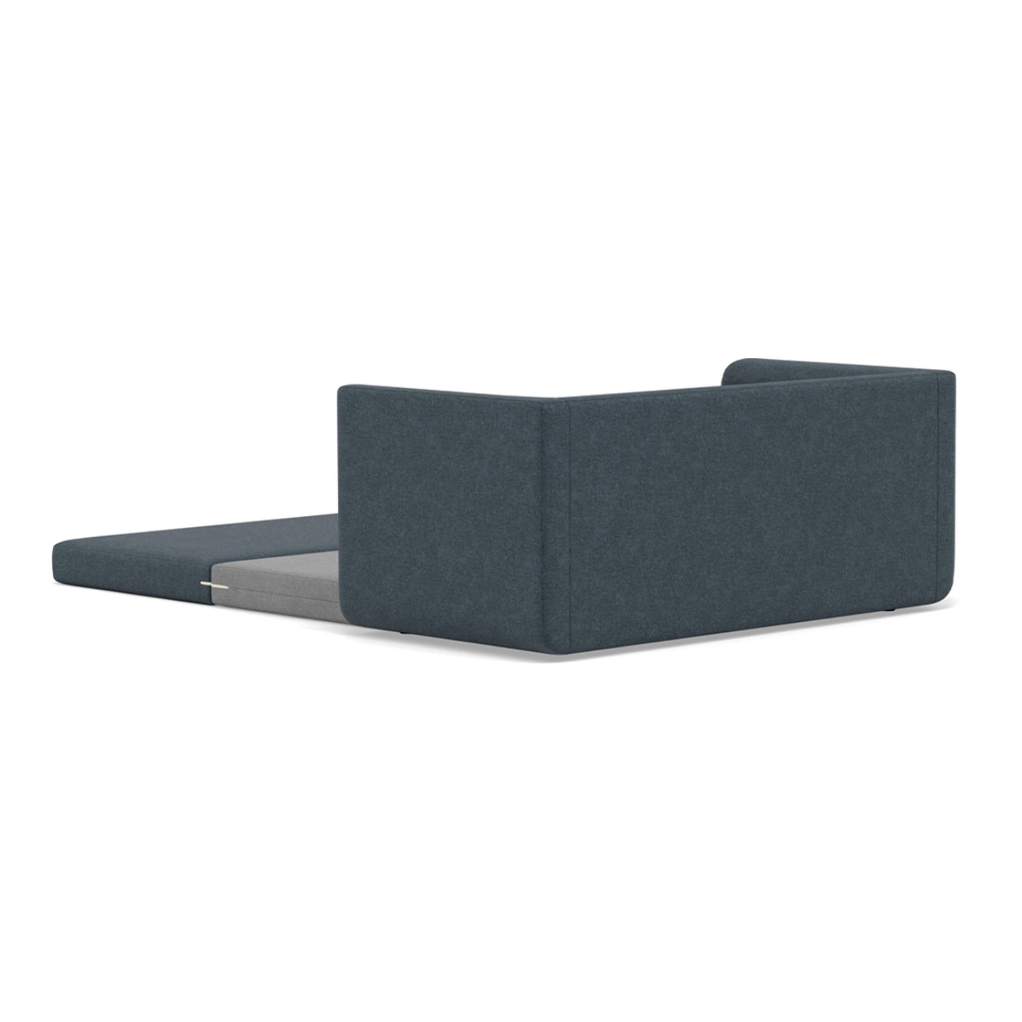 Isana - Canapé 2 places convertible déplimousse avec accoudoirs incurvés en tissu - Bleu