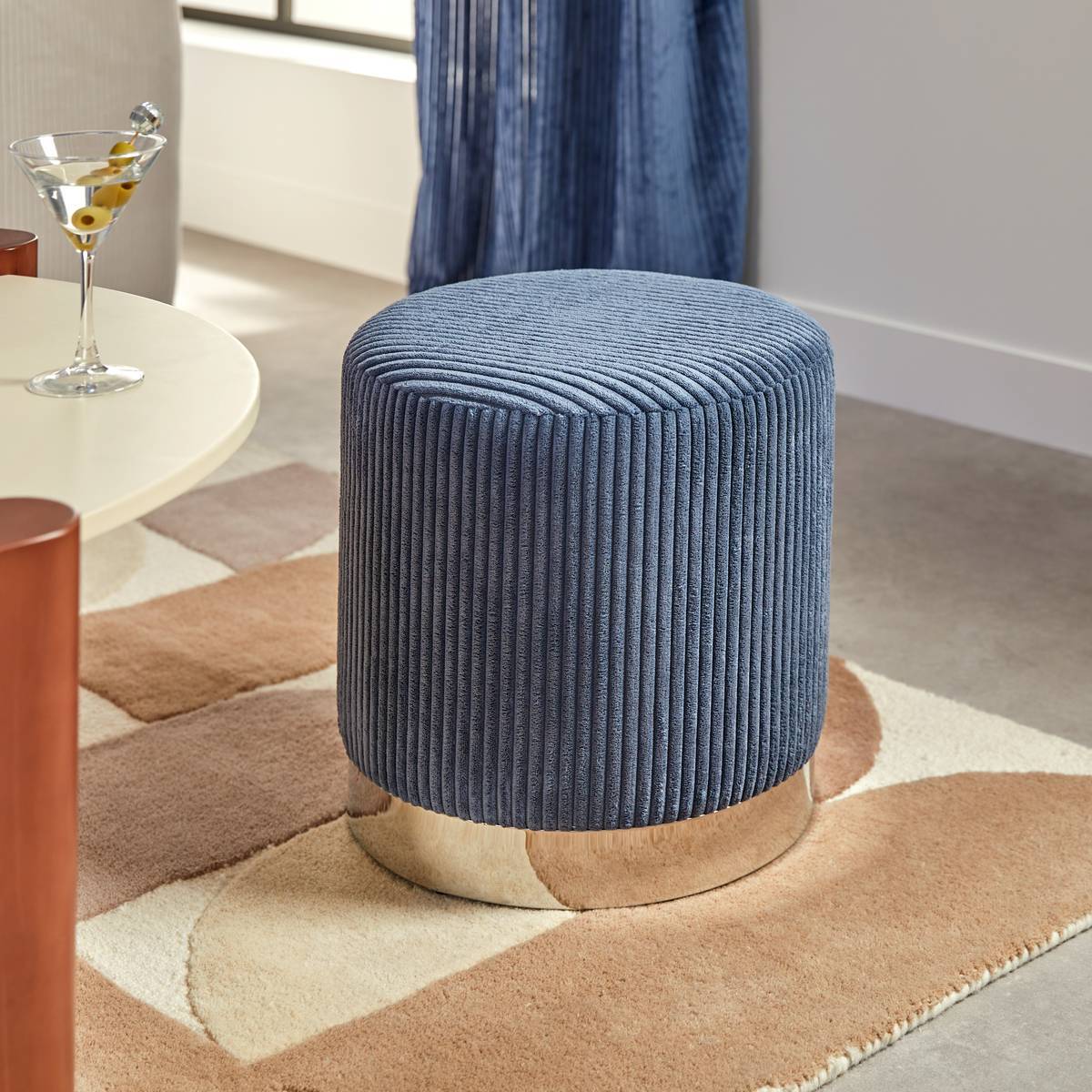 Pouf Sylia bleu encre