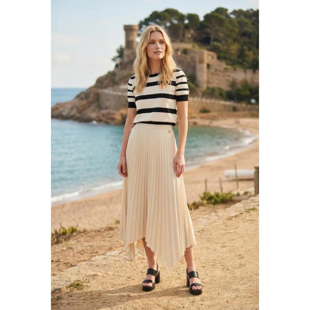 abito midi in maglia con spalline