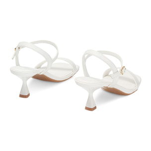 Sandali bianchi, tacco 5,2 cm