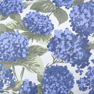 Rideau jacquard à motif hortensia - Bleu
