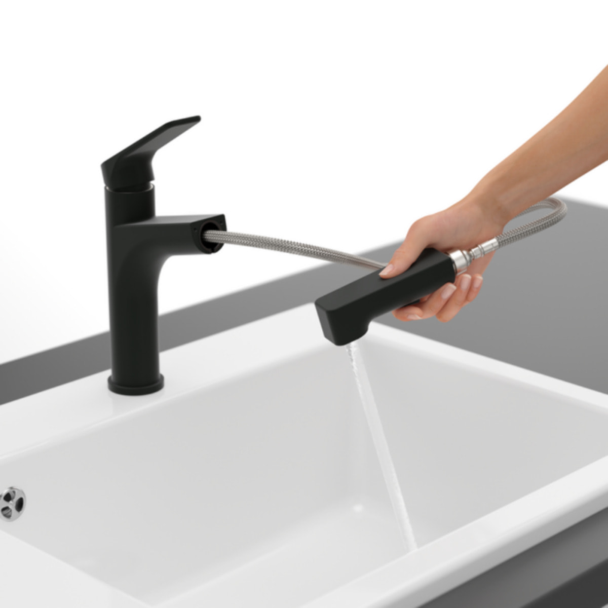 Robinet de cuisine avec douchette VILLEROY & BOCH Junis Sky Shower Noir mat