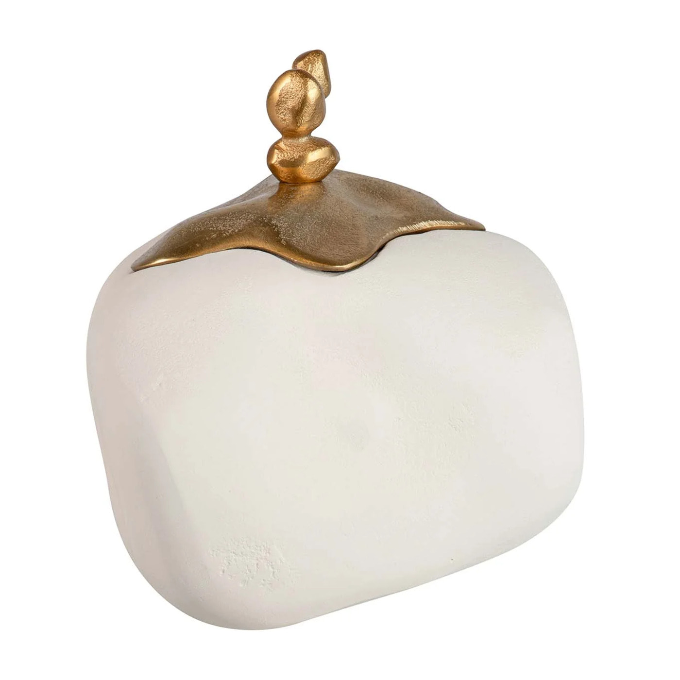 Bombonera Aluminio Blanco / Dorado 23x20x19 Cm