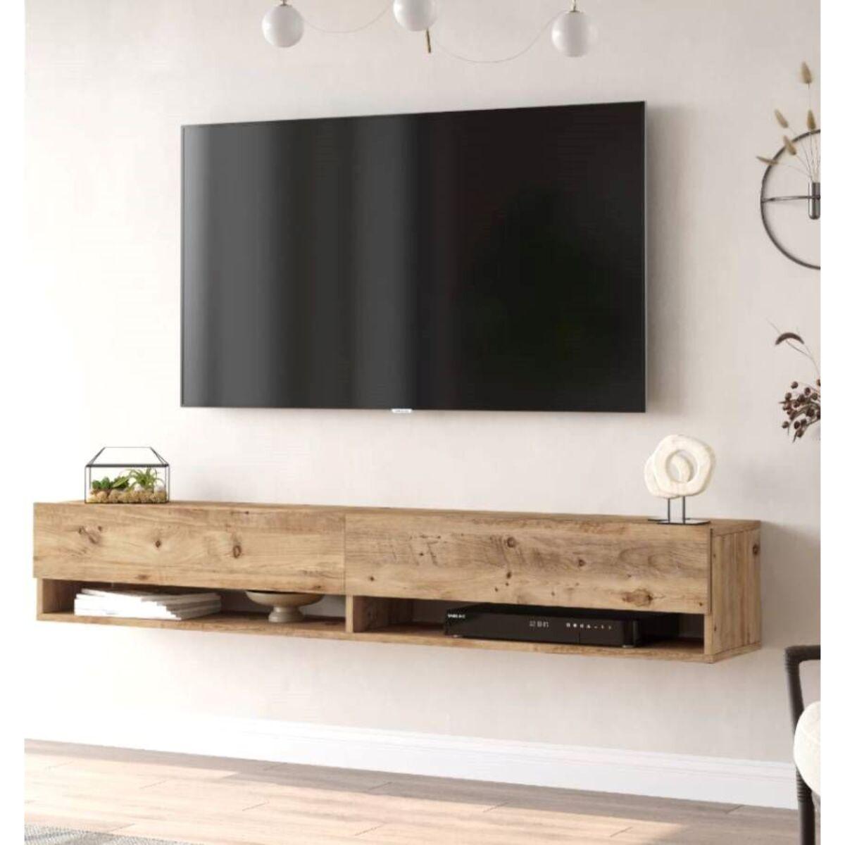 Mueble Elegante Tv Futura Con Estanteria