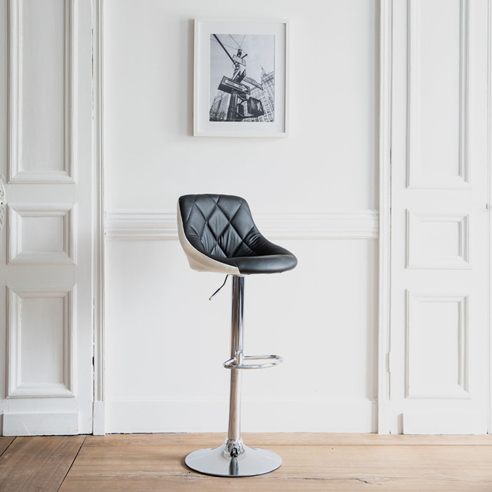 Tabouret de bar noir et blanc JASPER