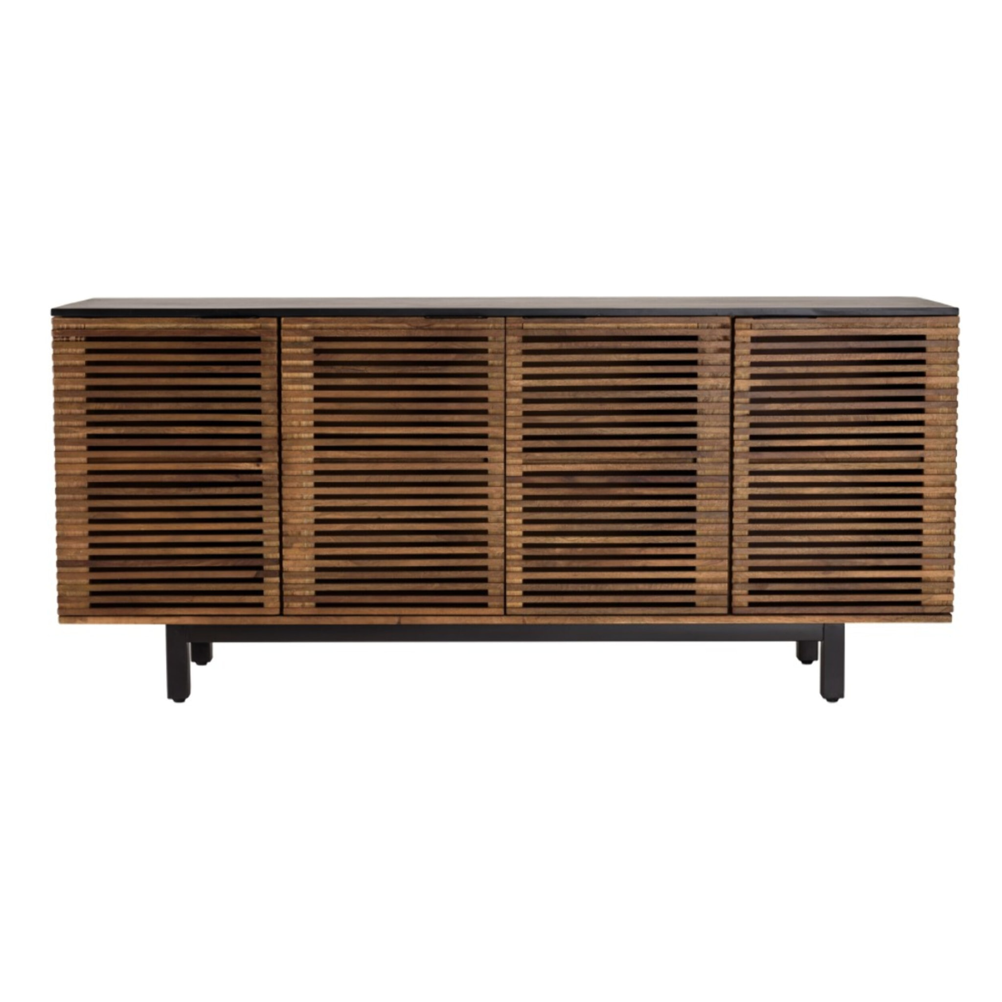 ALIX - Buffet en bois de manguier 4 portes ajourées