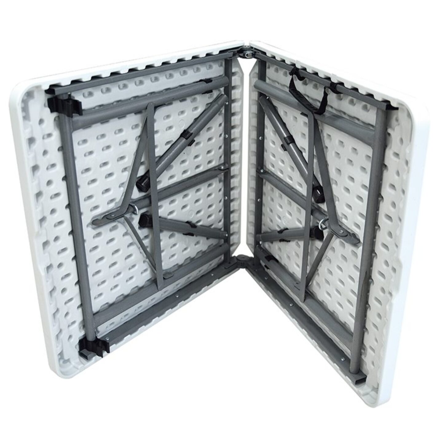 Mesa multifuncional 122 x 61 x 74 cm de sobre rígido, plegado de patas y asa para su desplazamiento