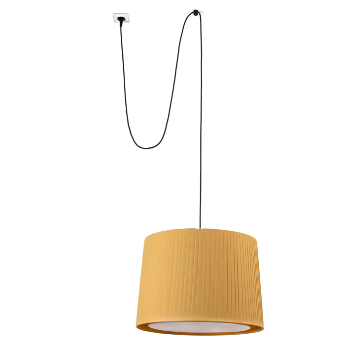 SAMBA Lampe suspension noir/jaune avec fiche