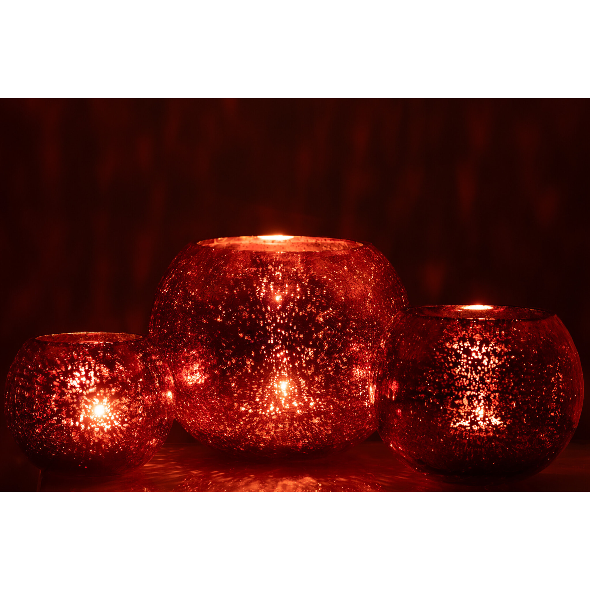 J-Line photophore Boule Craquelé - verre - rose - large