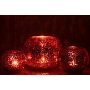 J-Line photophore Boule Craquelé - verre - rose - large