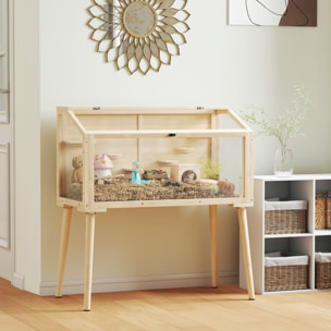 Cage hamster rongeur en bois plexiglas - 7 plateformes - multi-accessoires - 110 x 52 x 101 cm