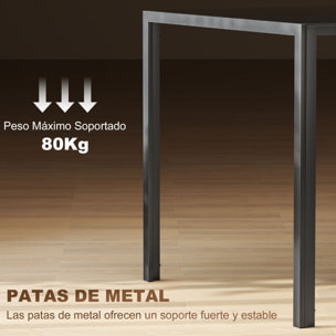 Mesa de Comedor de Cristal, Mesa Rectangular para 6 Personas con Patas de Metal, para Cocina, Salón, 140x80x75 cm, Negro