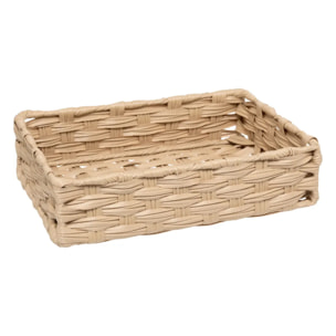 3 paniers "Tresse" beige