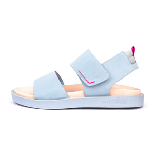 Sandalias de piel azul