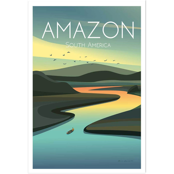 Affiche voyage Fleuve d'Amazonie Affiche seule