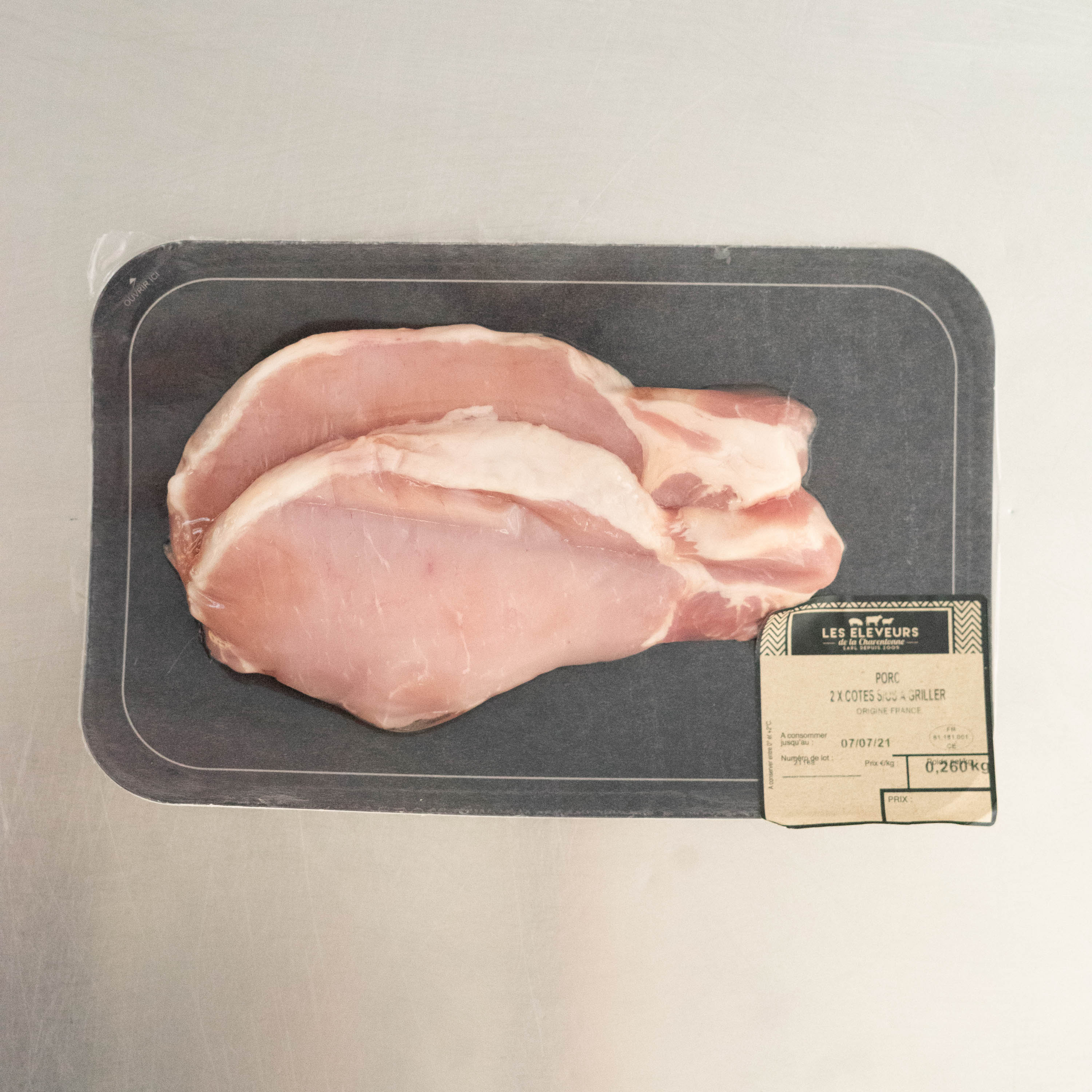 6 Côtes de porc sans os - 3x250g - Normandie