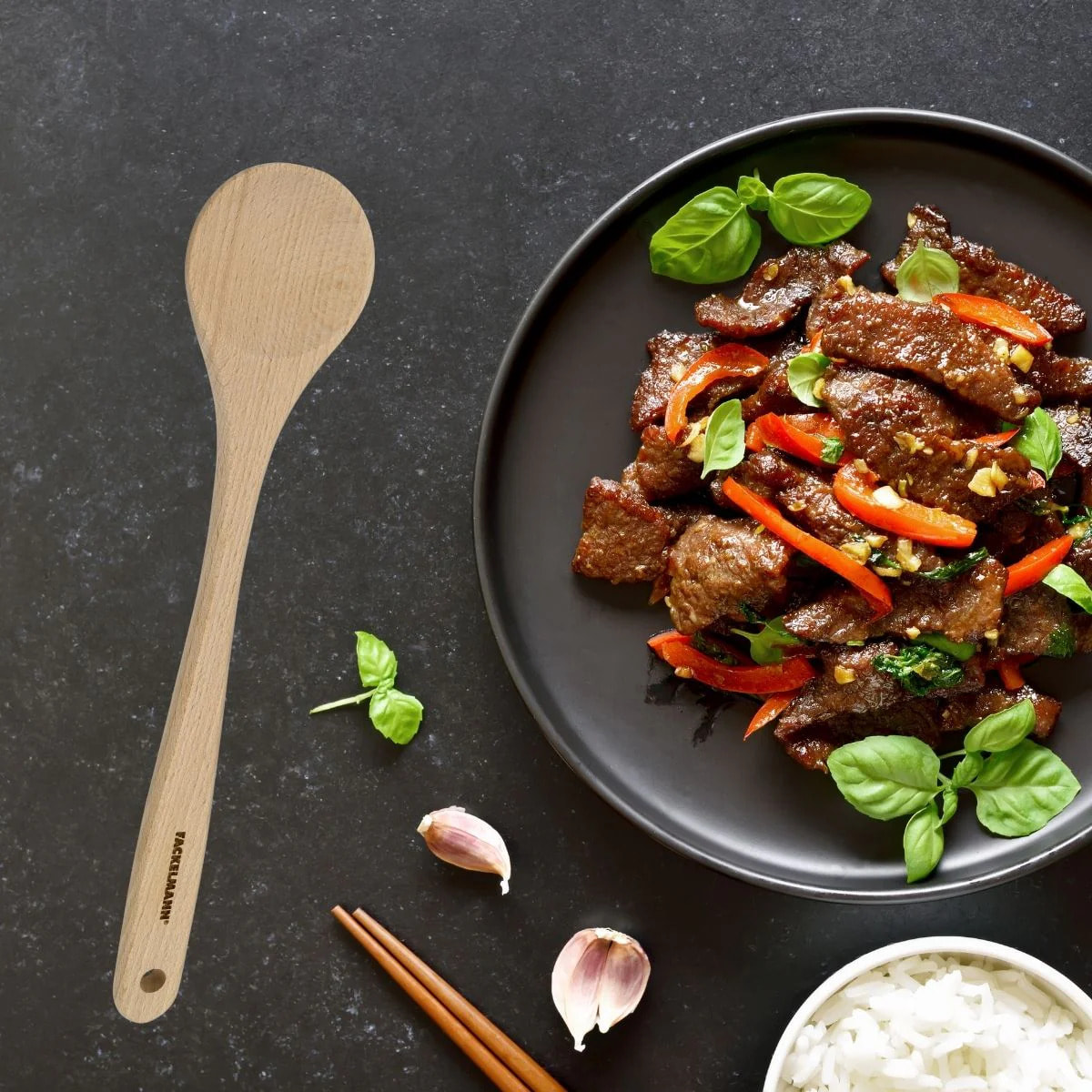 Cuillère de cuisine en bois FSC Fackelmann Nature