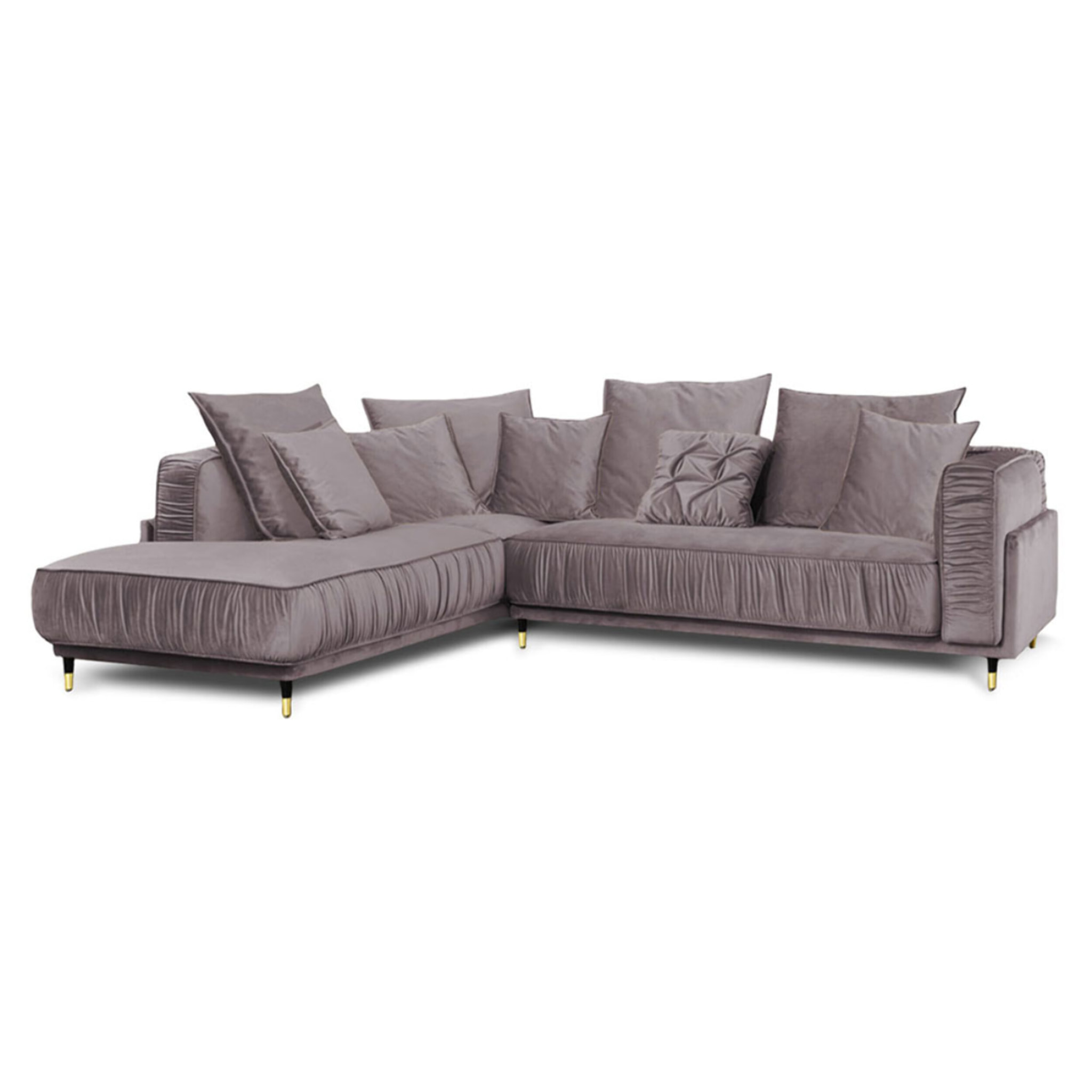 Canapé Velours Angle gauche Fiorenzo - 4 Places