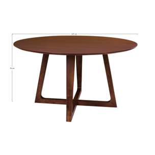 Solin - table à manger ronde - bois plaquage noyer - 4 personnes - Bois