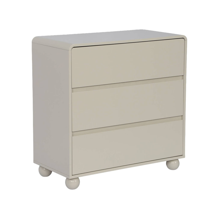 Commode enfant décor bois laqué 3 tiroirs NOUSHKA