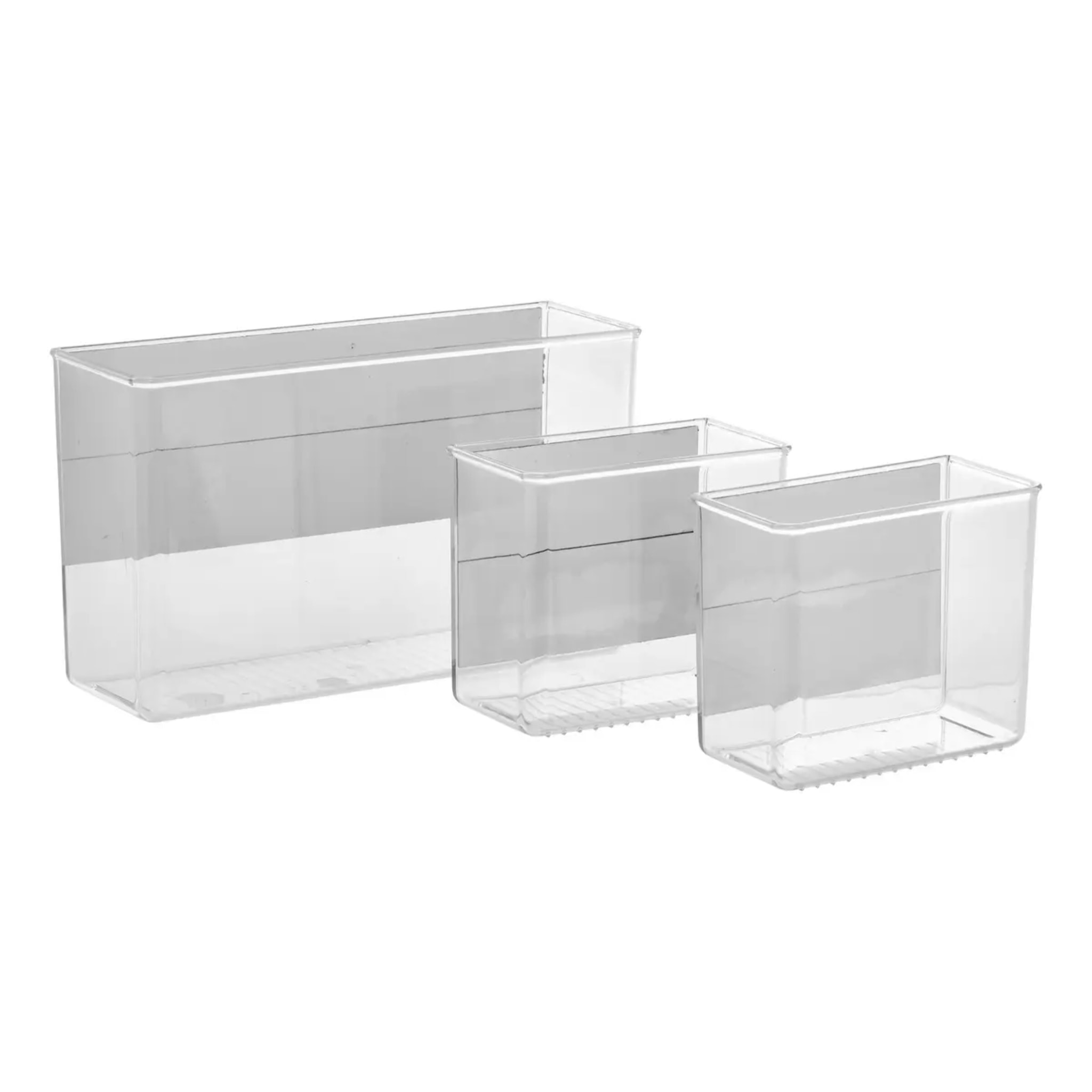 Lot de 3 Organiseurs Aimantés Lino Transparents