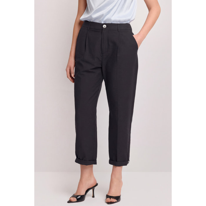 Kocca - Pantaloni con risvolto Donna, Tinta unita