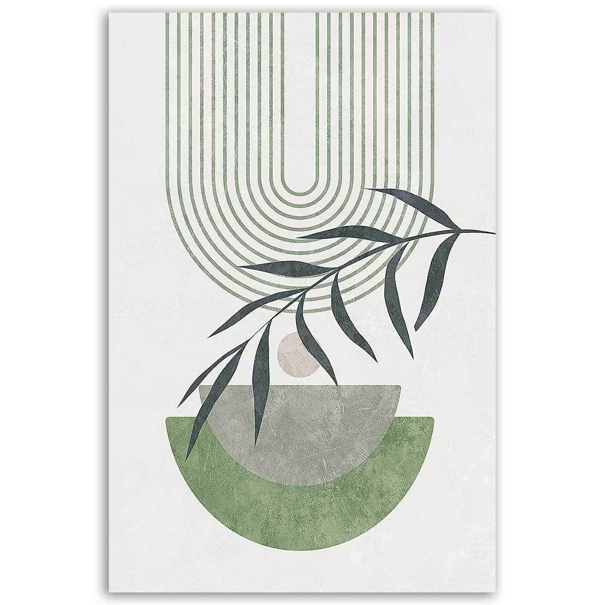 Tableau abstrait lignes végétales Toile imprimée