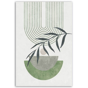 Tableau abstrait lignes végétales Toile imprimée