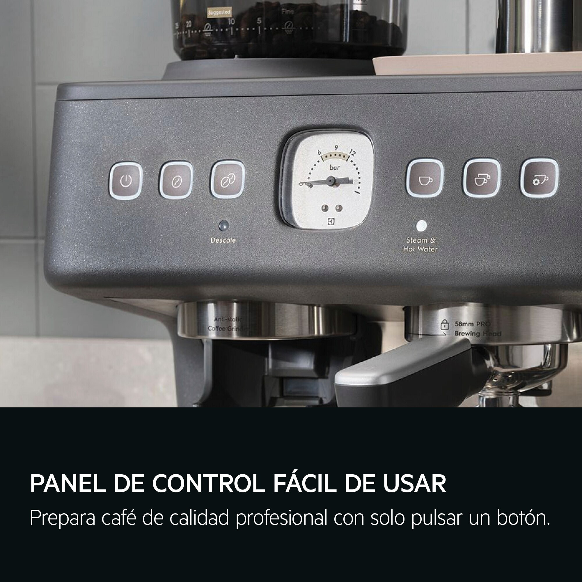 AEG Máquina de café espresso con tecnología avanzada de molido, 2200 W de potencia y 20 bares de presión EC8-1-8BP