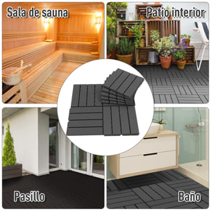 Baldosas Cuadradas para Suelos 30x30 Paquete de 9 Piezas Cubre 0.81 m² Negro