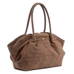 Baradili borsa a spalla donna. Pelle scamosciata autentica.