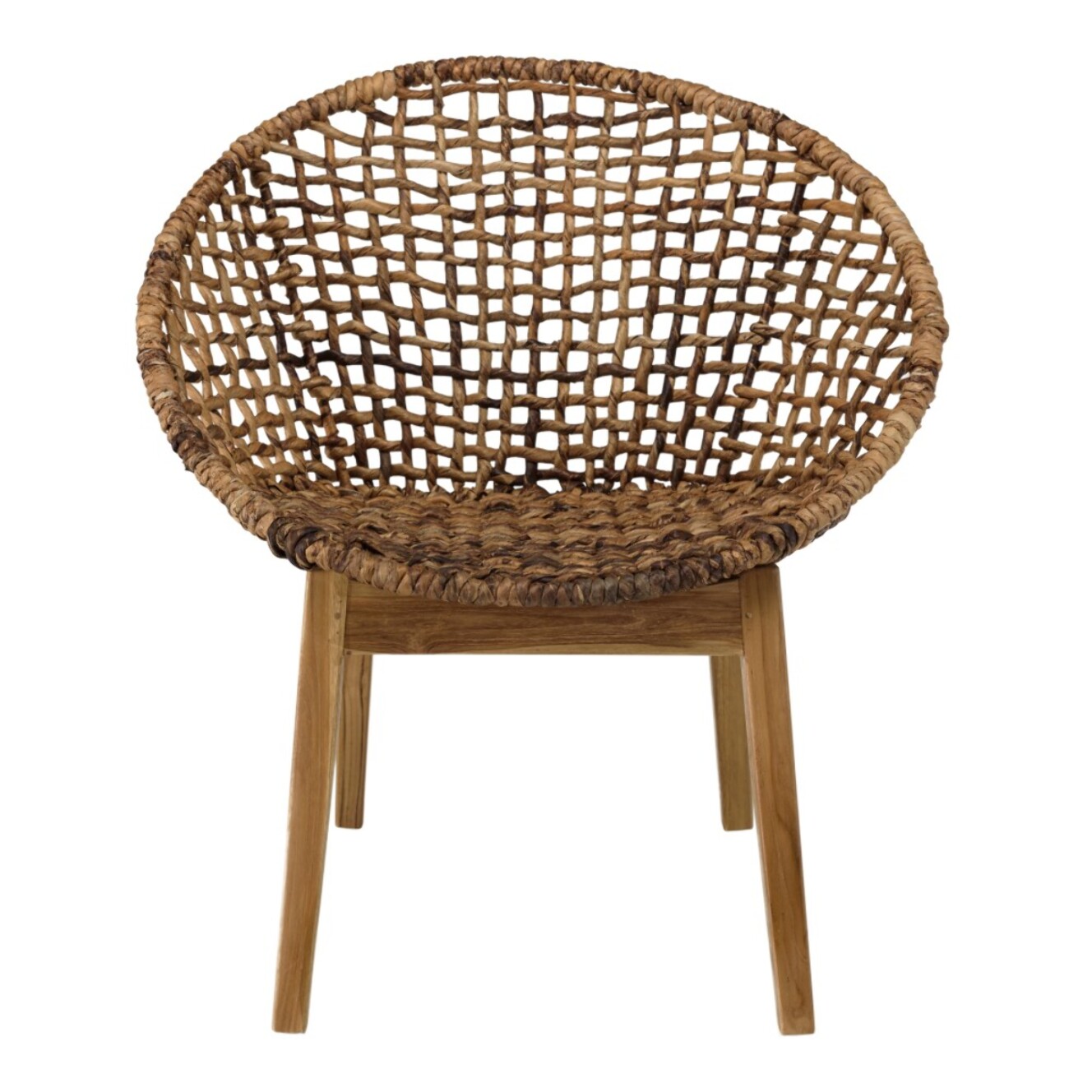SIXTINE - Fauteuil dossier arrondi assise en abaca tressé