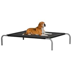 Cama Elevada para Perros Gatos Transpirable Cama para Mascotas 110x75x20 cm para Dormir Relajar con Marco de Acero para Interior Exterior Negro