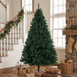Árbol de Navidad Artificial de 230 cm, Árbol de Navidad de Abeto con Ramas Articuladas, 1300 Puntas de PVC Ignífugo, Montaje Rápido, Soporte de Acero Plegable, Verde