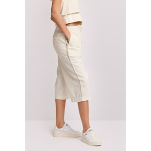 Kocca - Pantaloni cropped con coulisse Donna, Tinta unita