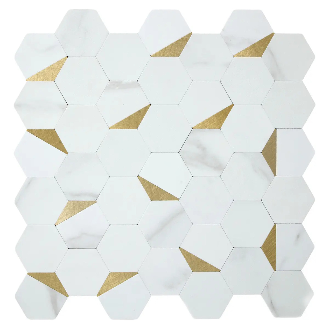 Lot de 2 stickers muraux Mina 31x30cm hexagones blancs