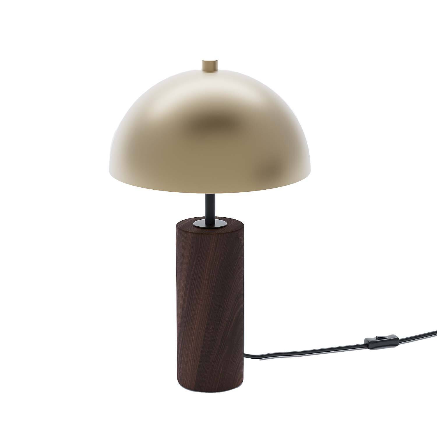 Lampe à poser en bois et métal