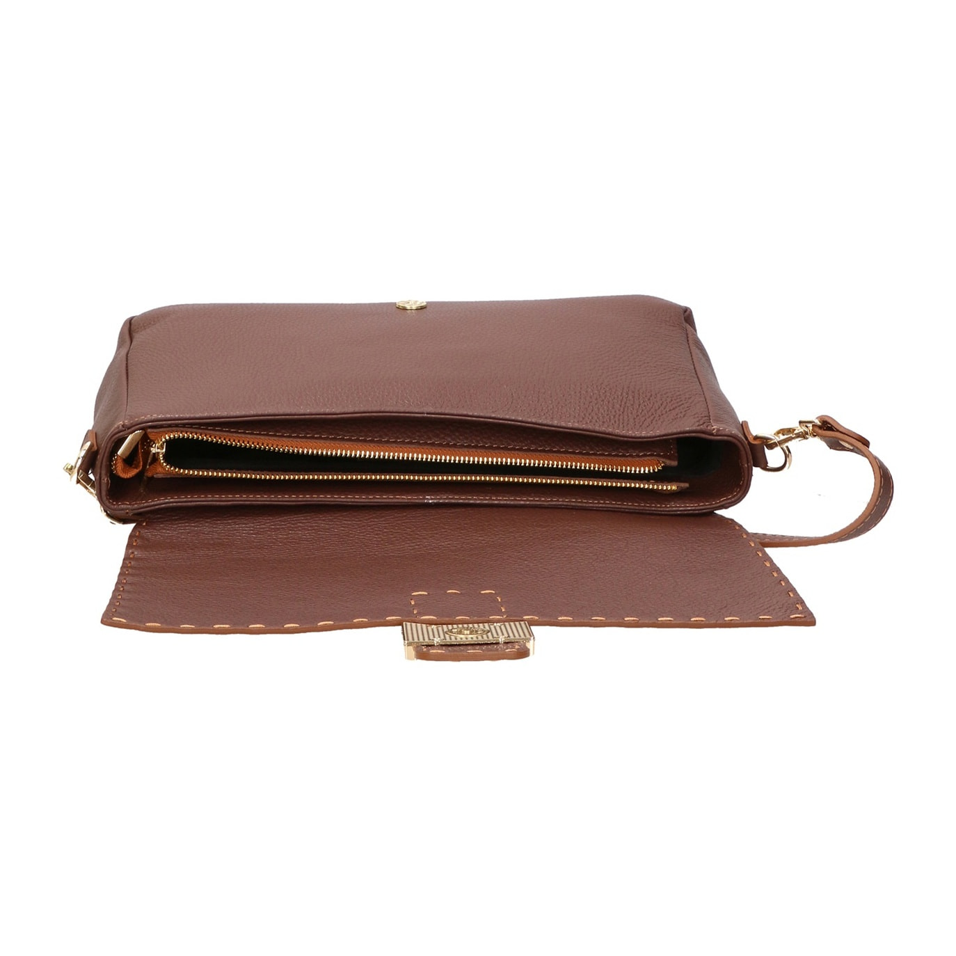 Borsa a spalla da donna - Modello Walda - Vera pelle - 34.0 x 17.5 x 10.0 cm