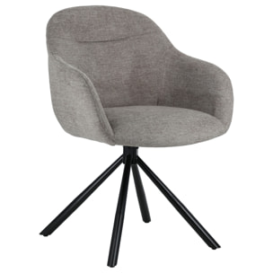 Lot de 2 chaises en tissu gris SAFFI