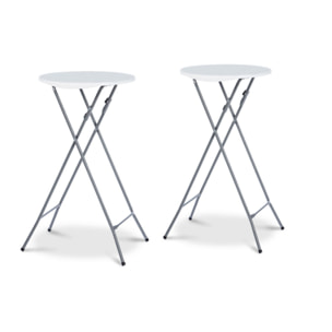 Tables hautes pliantes avec housse - Blanc