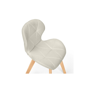 Chaises Gatsby en tissu et pieds bois - Beige