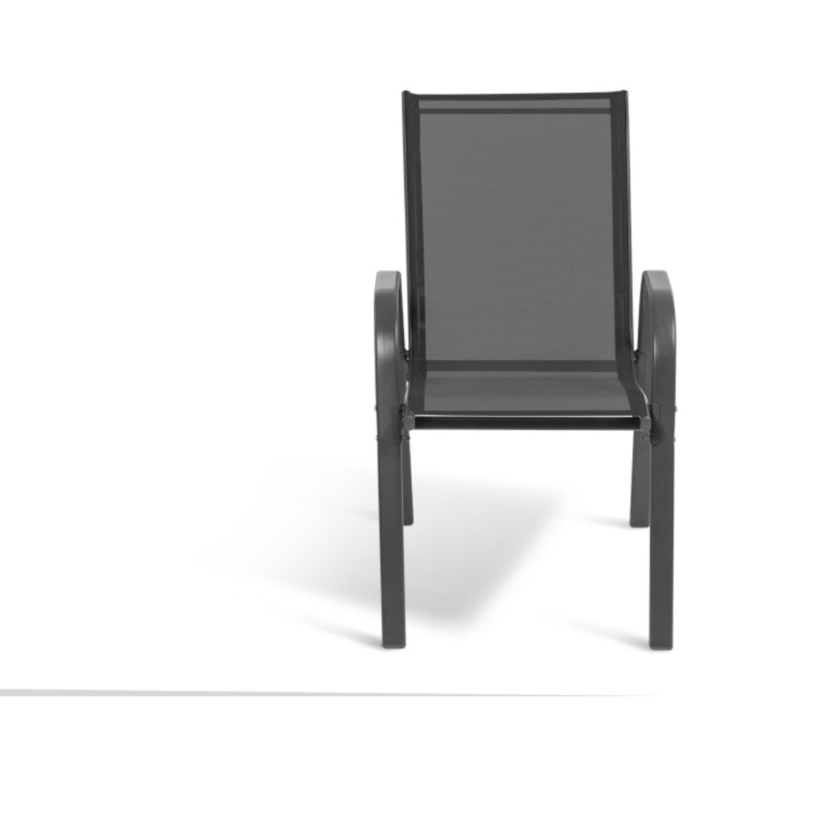Chaises de jardin empilables textilène gris - lot de 4